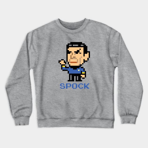 Star Trek Spock Pixel Character Crewneck Sweatshirt by Rebus28